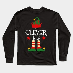 Clever Elf Matching Family Group Christmas Party Pajamas Long Sleeve T-Shirt